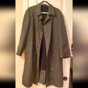 SZ 40L VINTAGE PLAID BRENT TRENCH COAT